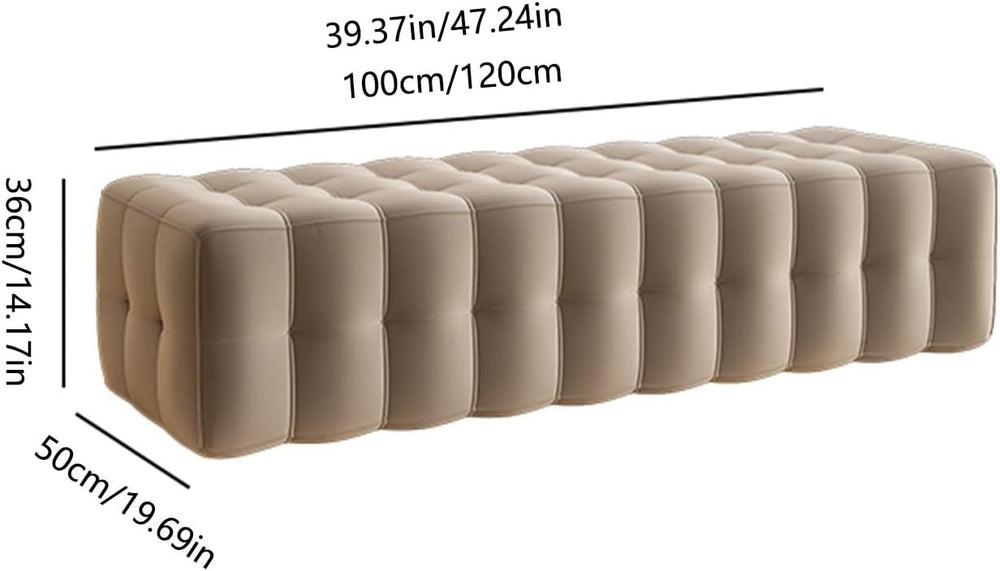 Modern Tufted Ottoman Bench, Upholstered Bedroom Benches Footrest Stool Accen...