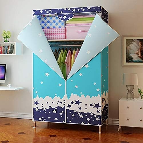 No-Installation Folding Wardrobe Family Bedroom Cloth Art Cabinet All-Steel F...