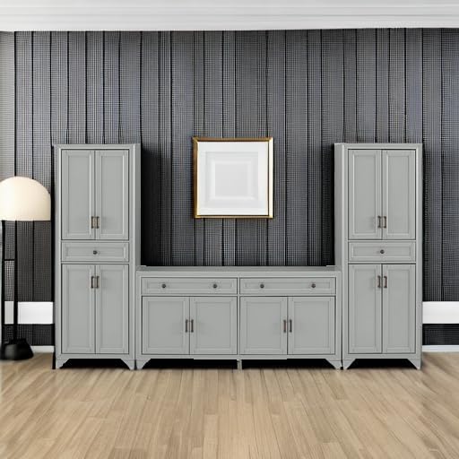 Crosley Furniture Tara 3-Piece Farmhouse Pantry & Sideboard Set