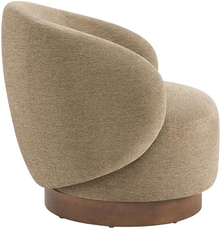 KISLOT Swivel Accent Chair Modern Round Barrel Armchair with Upholstered Perf...