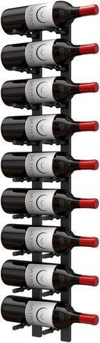 Ultra Wine Racks Wall Mounted Label-Out Wine Racks (3 Foot 1 Deep, Matte Black, 9 Wine Bottles) - Modern Metal Wine Storage, Modular Design for Home Bar, Kitchen, Dining Rooms, & Wine Cellars