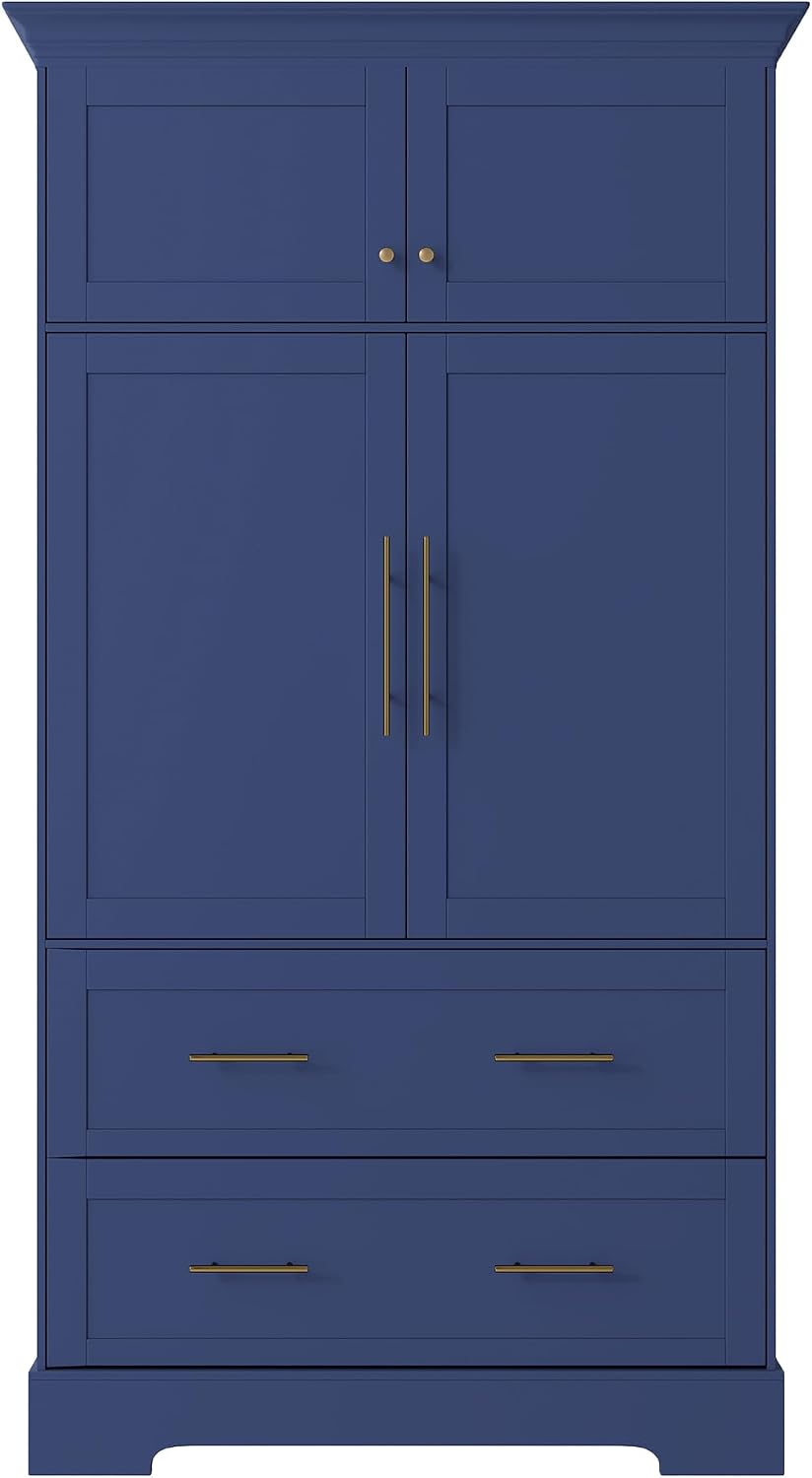 LUMISOL 72" Tall Farmhouse Kitchen Pantry with 4 Doors,Dining Storage Ca...