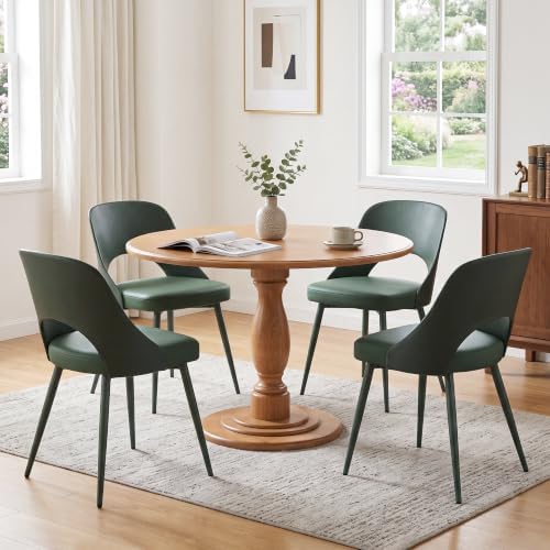 NOBPEINT Dining Chairs Set of 4, PU Leather Kitchen Chairs with Metal Legs