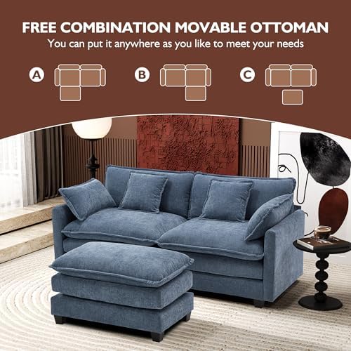 Ihanherry 77" L Shaped Modern Sofa Modular Sectional Cloud Couch with Ot...