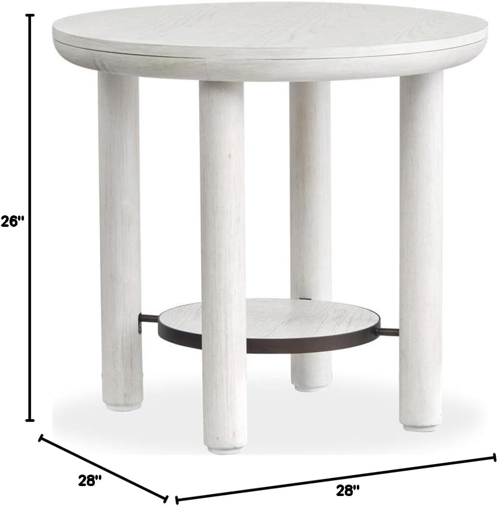 Magnussen Home Sunset Cove Moonlight Pearl Round End Table