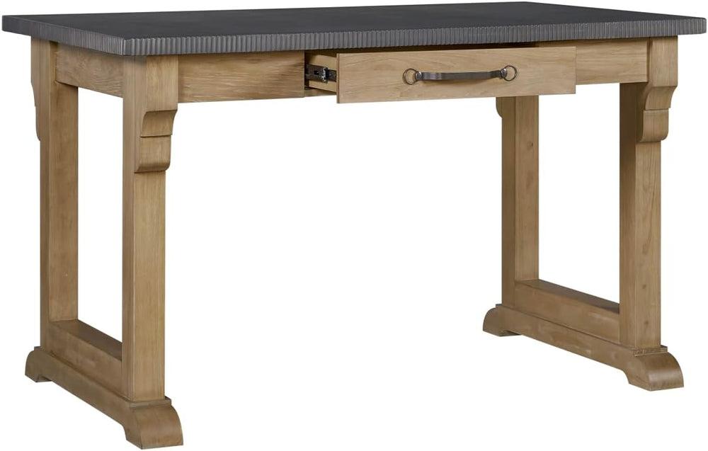 Cashew Finish Kitchen Island with Hickory Veneers and Functional Drawer | Sca...