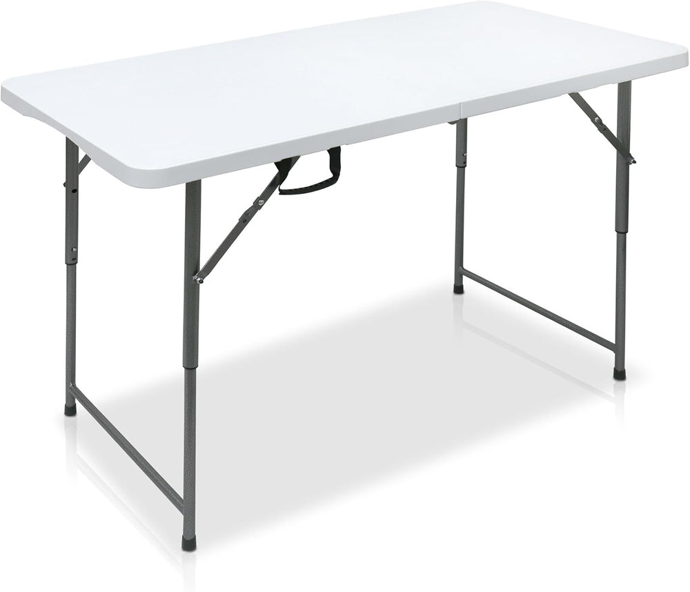 AJP Distributors 4 Foot Portable Plastic Folding Table 4FT 48" Half Fold...