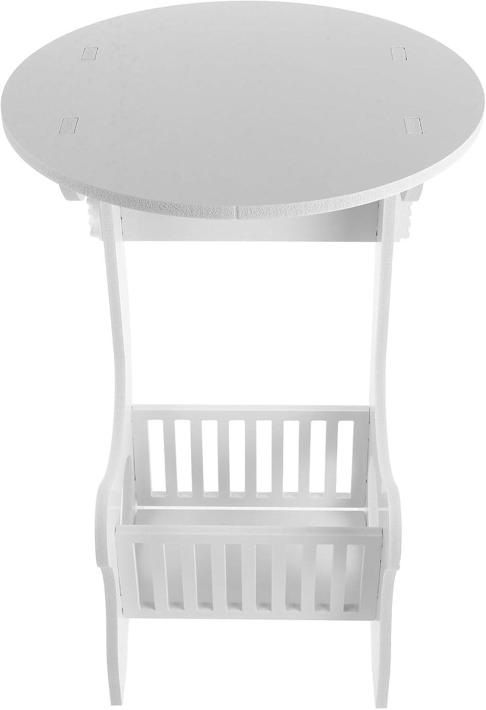 Small Round End Table White Nightstand Sofa Side Table Compact Wooden Plastic...