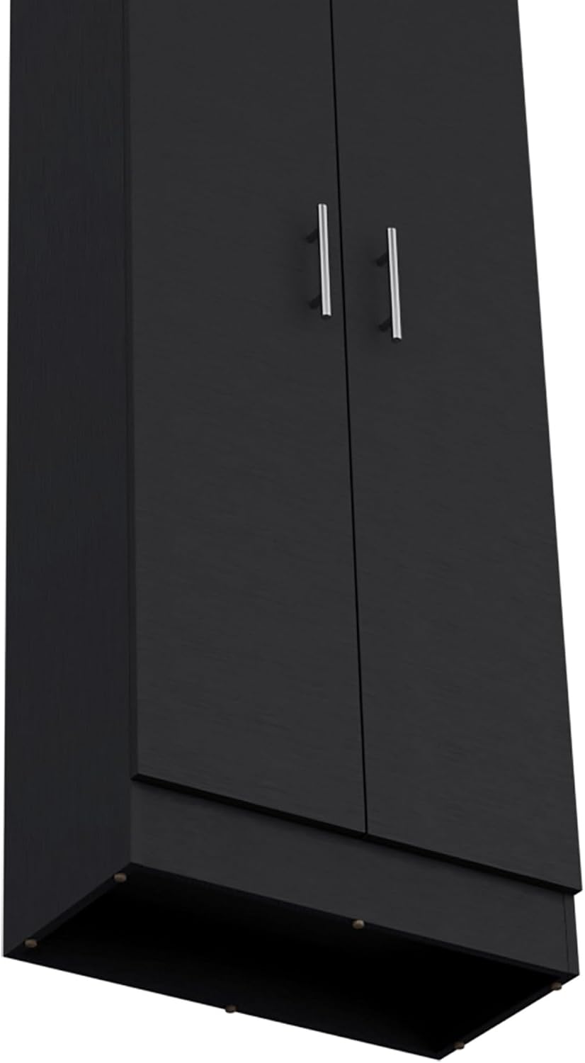 Modern Pantry Storage Cabinet, Tall Cupboard with 2 Doors, for Entryway Hallw...