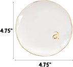 COLLECTIVE HOME - Ceramic Jewelry Tray, Decorative Trinket Dish for Rings Earrings Necklaces Bracelet Watch Keys, Birthday Mother's Day Christmas Gift for Women, 4.75", Glossy (a)