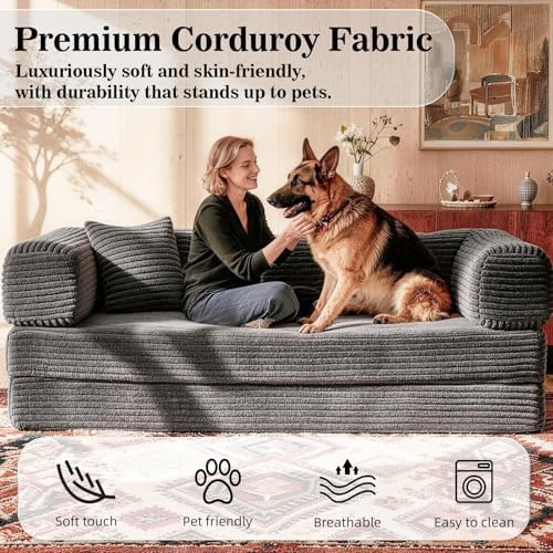 AUGOP Futon Sofa Bed Couch for Living Room,Pull Out Couch with Sleeper Sofa,D...