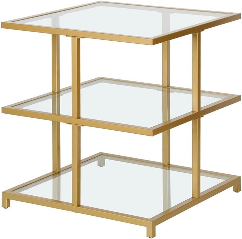 Pemberly Row Contemporary 22" Gold Finish Side Table, Handcrafted Metal ...