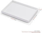 White PU Leather Jewelry Display Tray for Earrings Bracelet Necklace Jewelry Display Flat Tray Catchall