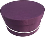 Sarah's Hat Boxes Classic Amethyst Hat Box – 12.75" x 6.5" (Dia. x Ht.) Handmade in USA – Odorless Non-Toxic Adhesive, Cording Handle – Premium Storage for Hats & Accessories