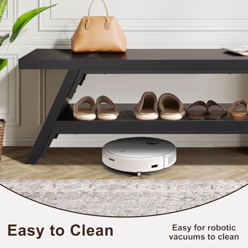 2-Tier Shoe Storage Bench, 47" Solid Wood Entryway Stool Storage | Narro...