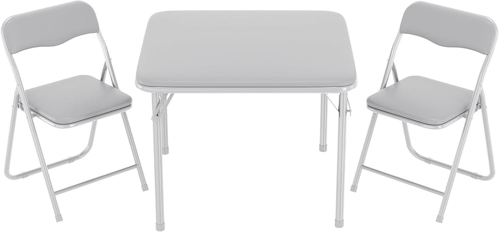 IDEALHOUSE Boys and Girls Folding Table and Chairs Set of 3, Portable Table a...
