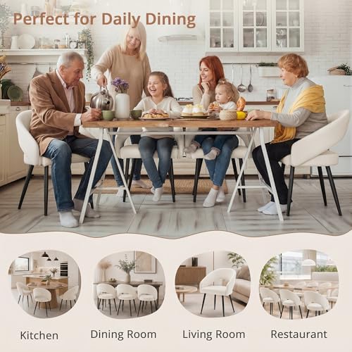 LUE BONA Modern Dining Chairs Set of 4, Beige