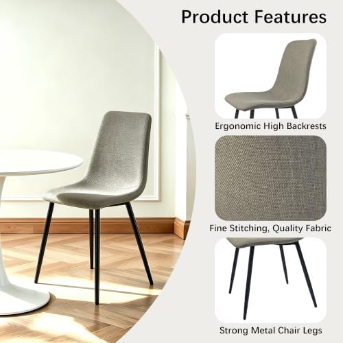Dining Table Set for 4, Modern Table and Chairs Set of 4, 5 Piece Dining Table Set Include Wooden Rectangle Kitchen Table and 4 Fabric Chairs Ideal for Kitchen Dining Room Easy to Assemble