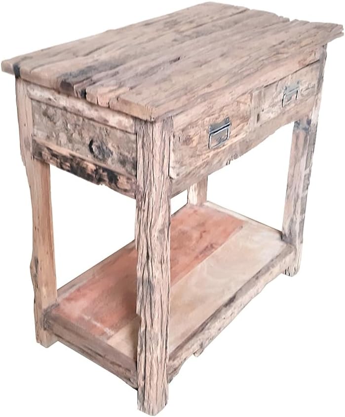 31.5x17.5x31.5 Rustic 2 Drawer Kitchen Island