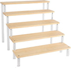 FABULETTA Wooden Ladder Display Rack with for Acrylic Shelves, Multi-Tier Storage Organizer for Collectibles, Cosmetics & Desserts, Rustic Home Decor Stand, Available in 20-50Cm Sizes(1 Layer 30cm)