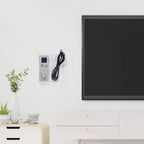 Yeeco Wall Mount Pen Holder Acrylic Remote Holder 2 Compartments, Clear Holder 5.3''1.6''5.6'' for Remote Control, Pens, Makeup, Key