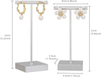 GemeShou 2pcs metal earring holder, Silver T bar earring display stand, mini hangers for earrings Jewelry Photography, earring storage organizer【Silver-Square Base 2pcs Height 4.3 and 5.1 inch】