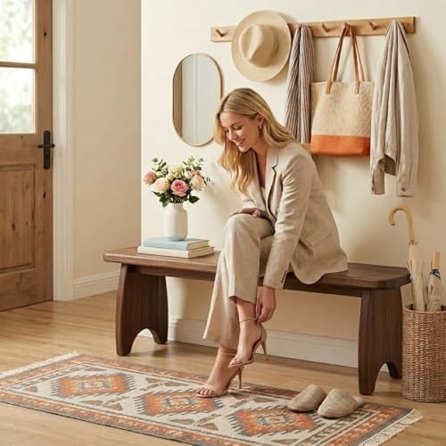 Solid Wood Bench, 24" 31" 35" 39" 47" 59" Rusti...