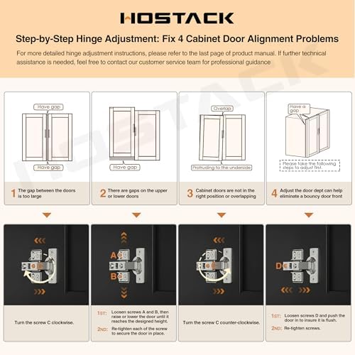 HOSTACK 75" Tall Kitchen Pantry Storage Cabinet, 45" W Hutch Cabine...