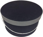Sarah's Hat Boxes Classic Black/Gray Hat Box – 18.5" x 9.5" (Dia. x Ht.) Handmade in USA – Odorless Non-Toxic Adhesive, Cording Handle – Premium Storage for Hats & Accessories