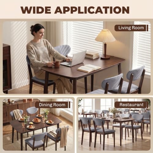 HOMCOM 5-Piece Dining Table Set for 4 with Solid Wood Frame, Light Gray