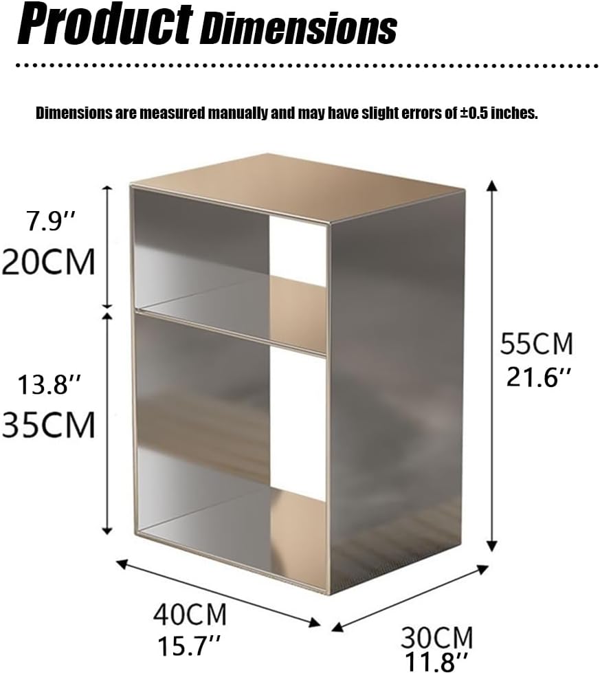 3-Layer Metal Storage Side Table, Square Sofa Side Tables, Simple End Table, ...