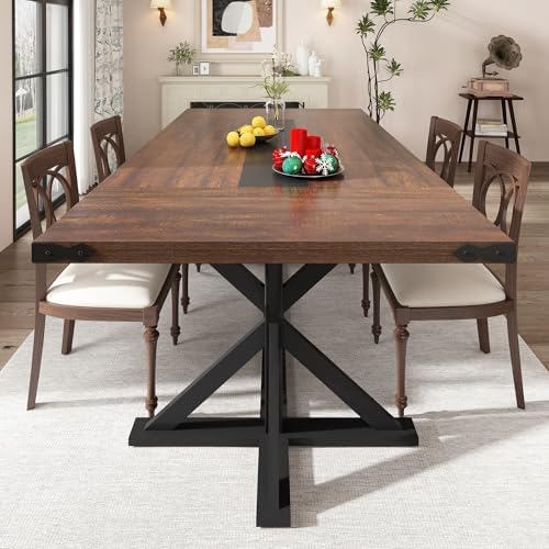 Hlivelood Dining Table for 6 8 People,Rectangular Kitchen Farmhouse Table W/W...