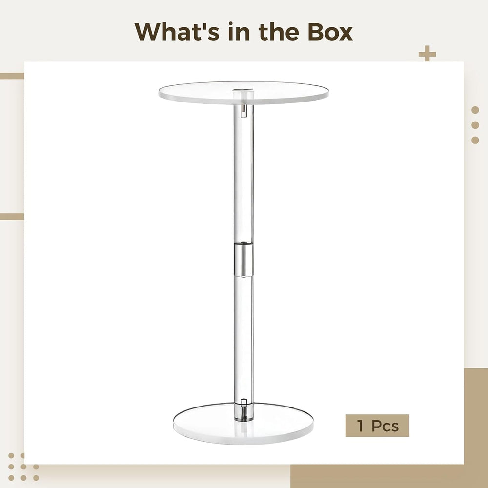 Acrylic Side Table, Modern Round Transparent Table For Small Spaces, Stylish ...