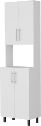 22.2" D*13.2" W*70.86" H Freestanding Kitchen Pantry with 2 Shelves, 2 Double Doors, Rectangular Storage Cabinet, Modern Minimalist, for Living Room, Dining Room, White