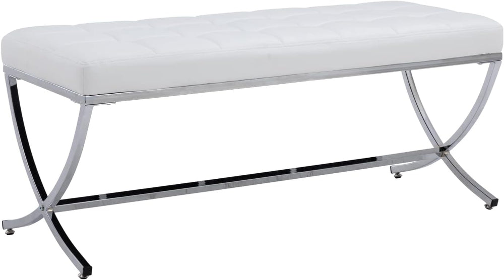 HEAH-YO Modern Button Tufted Bench, PU Faux Leather Ottoman Dining Bench, Sty...