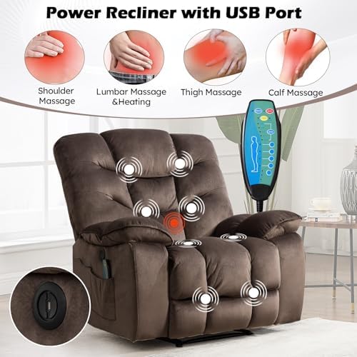 HAOMARKETS 3 Pieces Recliner Sofa Furniture Set, Include 2 Power Recliner Cha...