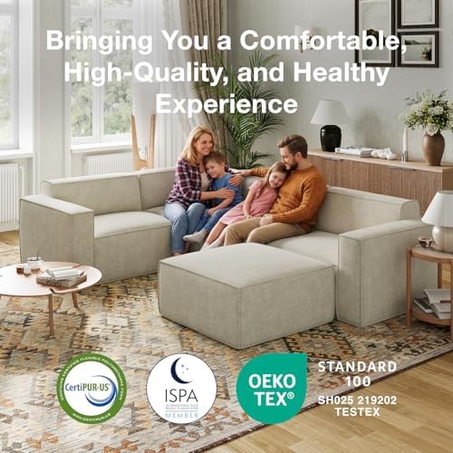 Novilla Modular Sectional Sofa, No Assembly Cloud Sectional Couch with Smarts...