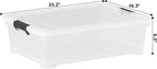 26 Quart Clear Underbed Storage Bin, Plastic Underbed Storage Box, Wheeled Underbed Storage Container with Lid, 4 Packs