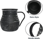 Rustic Metal Farmhouse Vase Shabby Chic Small Pitcher Fall Black Vase Brown Decorative Vase for Farmhouse Kitchen Decor