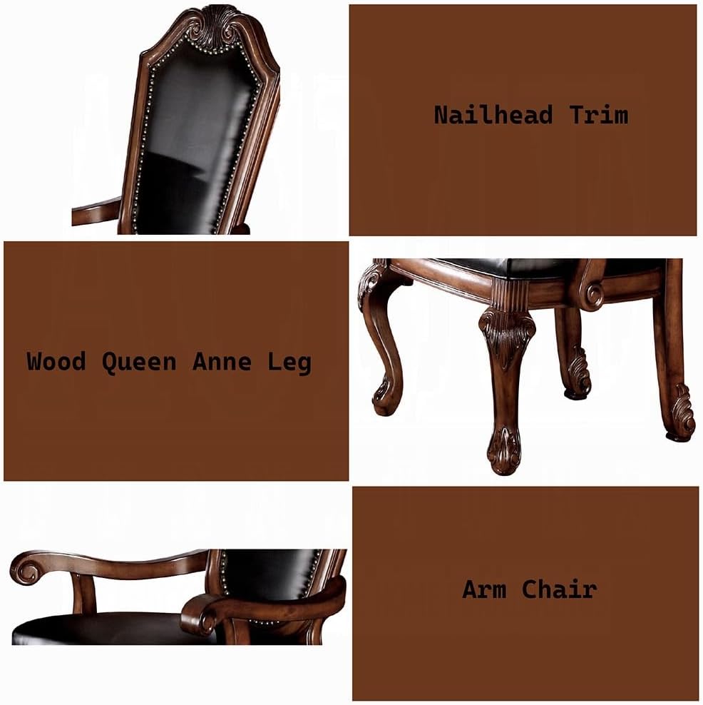 Kitchen Furniture Set 9pc Formal Dining Table Set Include 1 Dining Table, 6 S...