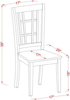 East West Furniture MZNI5-WHI-W 5 Piece Dining Table Set for 4 Includes a Rectangle Kitchen Table with Dropleaf and 4 Dining Room Chairs, 36x54 Inch, Buttermilk & Cherry