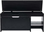 Shoe Storage Bench with a Flip Drawer, Entryway Bench with Removable Cushion, Hallway & Mudroom Organizer with Seat, Front Door Shoe Rack Cabinet, Black