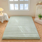 Green Gingham Japanese Floor Mattress, Twin Size 39" x 80", 3.5" Thick | High Density Foam Futon Mattress, Foldable Tatami Sleeping Pad, Farmhouse Style Roll Up Floor Bed for Dorm Guest Room