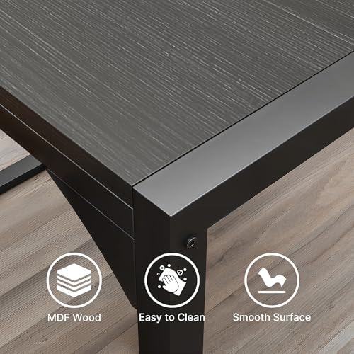 Gizoon Square Dining Table Set for 2, Kitchen Table with 2 Benches Black