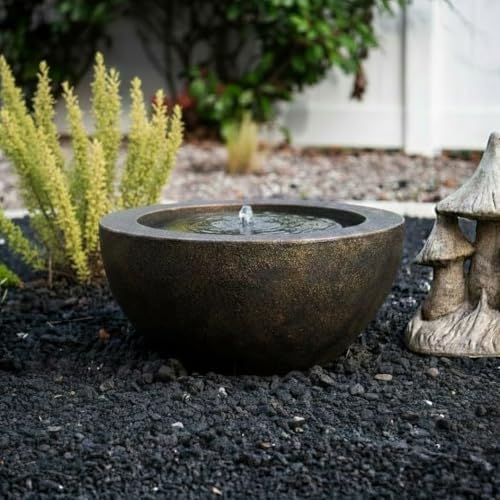 XBrand 20" Round Sphere Water Fountain with LED Light – Indoor Outdoor P...