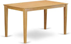 East West Furniture CAPU7H-OAK-W 7 Piece Kitchen Counter Height Dining Table Set Consist of a Rectangle Dining Room Table and 6 Wooden Seat Chairs, 36x60 Inch, Oak