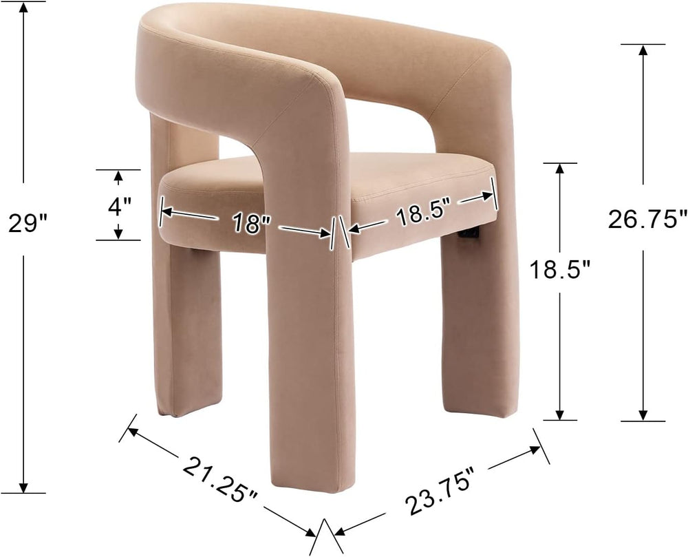 RIVOVA Modern Barrel Dining Chairs Set of 2 Upholstered Velvet Accent Side Ch...