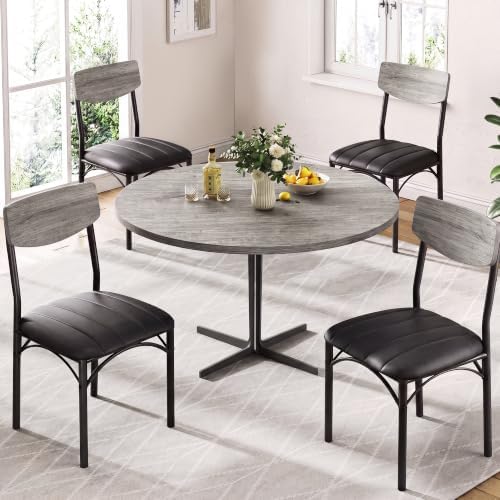 Jocoevol Dining Chairs Set of 4 - Upholstered Dining Room Chairs with PU Leat...