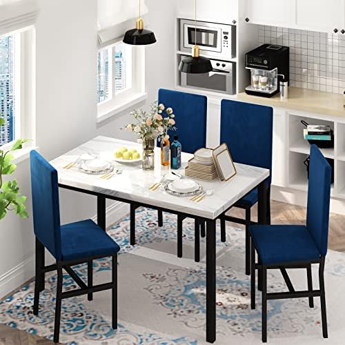 Hooseng Dining Table Set for 4- Space Saving Kitchen Table and Chairs for 4, ...
