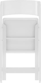 Flash Furniture Hercules Tucker Commercial White Resin Folding Chair - Lightweight, Vinyl Padded Removable Seat, Indoor Outdoor Use, Event & Wedding Ready